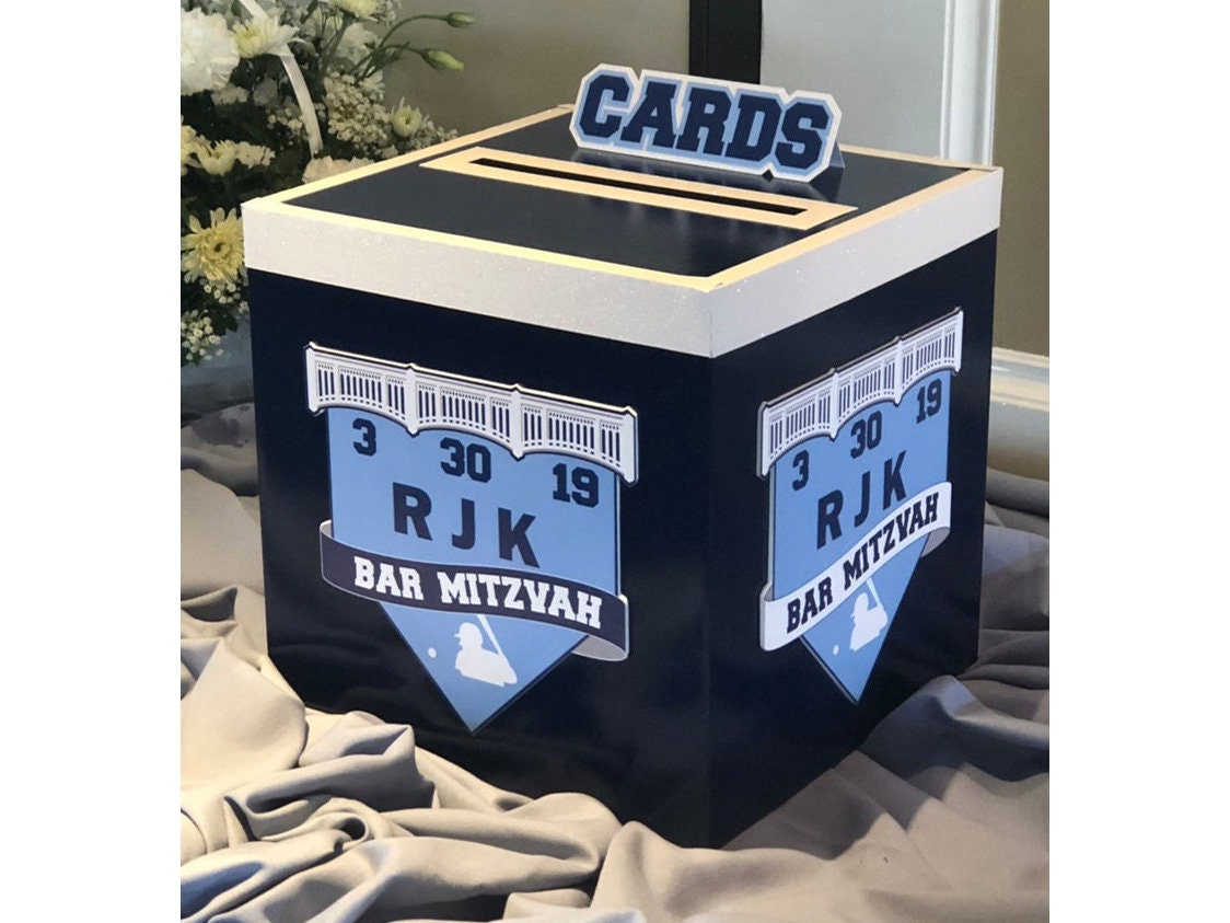 Gift Card Box Mitzvahs Sweet Sixteens Quinceaneras Baseball Theme