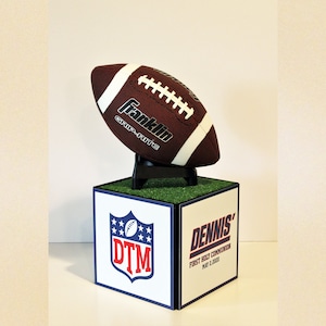 Photo Cube Centerpiece - Football Themed Photo Cube with Astro Turf and Kicking Tee