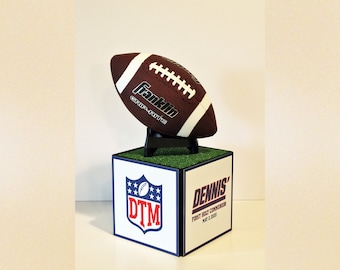 Photo Cube Centerpiece - Football Themed Photo Cube with Astro Turf and Kicking Tee