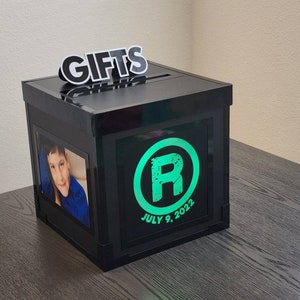 Gift Card Box with Remote Controlled LED light - Photos on Sides