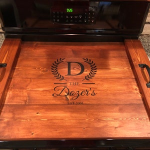 Farmhouse Stove Top Cover Wood Noodle Board image 8