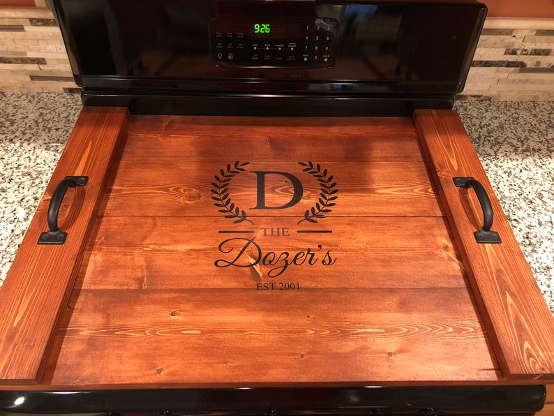 Farmhouse Stove Top Cover Wood Noodle Board image 8