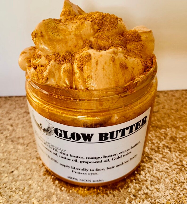 Glow butter. Glowing gold mica body butter hair butter Etsy