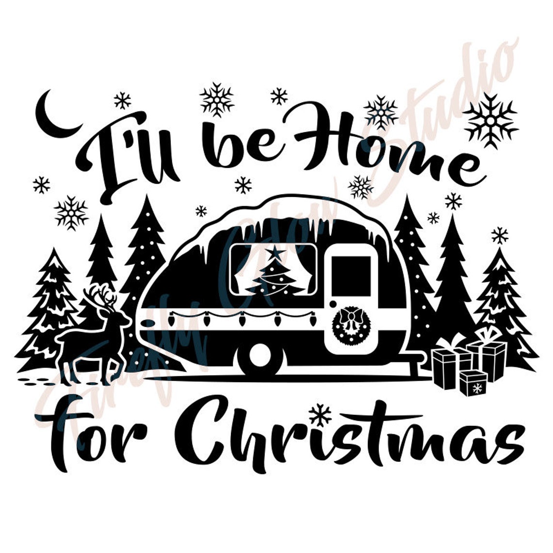 I'll Be Home for Christmas SVG Cut Files for Silhouette Etsy