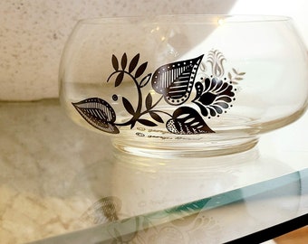 Vintage Georges Briard Damask Pattern Glass Bowl