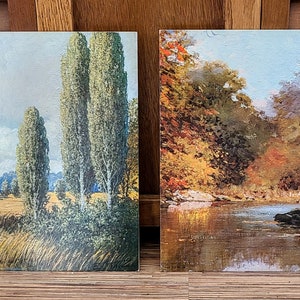 Vintage Landscapes on Cardboard (set of 2)