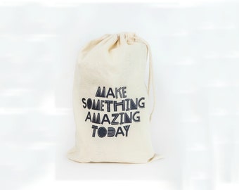 Dear Ewe | Make Something Amazing Medium Project Bag, Knitting Project Bag, Gift for Knitters, Knitter Gift, Crocheter Project bag, Crochet