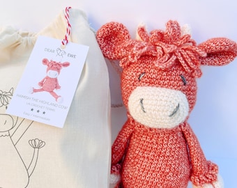 Dear Ewe | Hamish the Highland Cow Amigurumi Crochet Kit, Crochet Kit, Amigurumi Kit, Crochet Cow, Amigurumi Cow, Crocheted Highland Cow