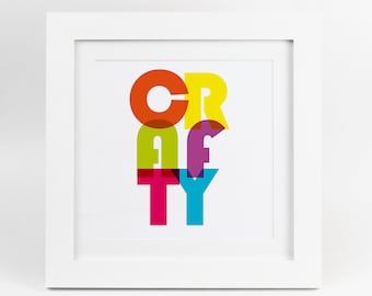 Framed Print | Crafty Print, Craft room, Craft room decor, Craft Lovers Wall Art, Craft Room Sign, Crafters Gift, Art for craft room