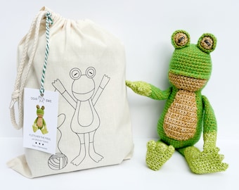 Dear Ewe | Fletcher Frog Amigurumi Crochet Kit, Crochet Kit, Amigurumi Kit, Crochet Frog, Amigurumi Frog, Crochet Kit UK, DIY crochet kit