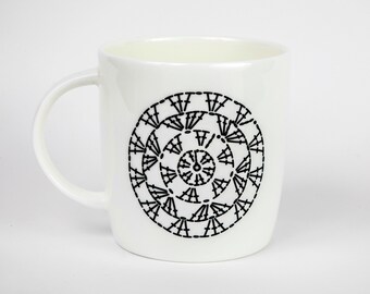 Dear Ewe | Granny Circle Mug, Crochet Mug, Crocheters Gift, Gift for Crocheter, Crochet Gifts, Crochet Coffee Mug, Crochet Mug UK, Crochet