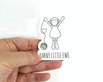 Dear Ewe | Single Little Yarny Ewe Die Cut Sticker | Sheep Sticker, Vinyl Yarn Sticker, Crocheter, Crochet Sticker, Knit, Knitters, Yarn