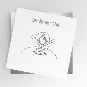 Dear Ewe | Happy Birthday to Ewe, Birthday Card, Cute Sheep Card, Sheep Birthday Card, Blank Greeting Card, Birthday Greetings, Funny cards