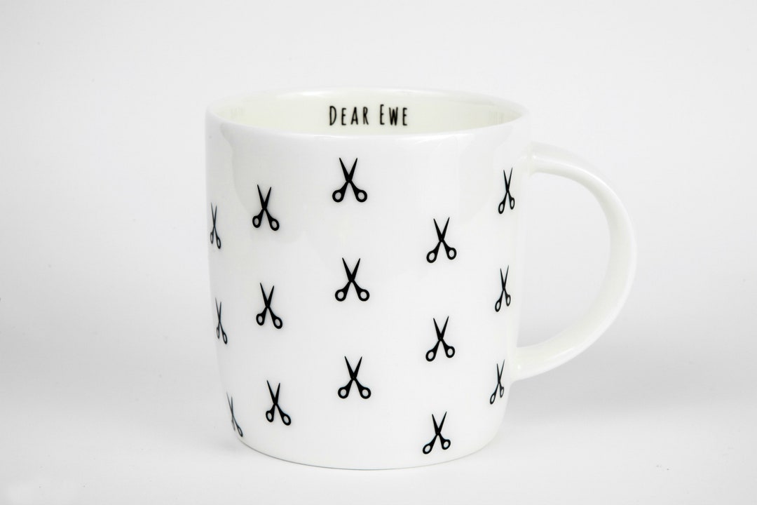 Dear Ewe Scissors Mug, Crafter Mug, Sewing Gift, Sewing Mug, Gift for