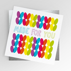 Dear Ewe / Made for You Card, Lavoro a maglia, Scheda per magliai, Hobby per magliai, Scheda regalo per magliai, Scheda di auguri vuota, Scheda Maker, Scheda arcobaleno