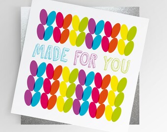 Dear Ewe | Made for You Card, Knitting, Knitters Card, Knitting Hobby, Knitters Gifting Card, Blank Greetings Card, Maker Card, Rainbow Card