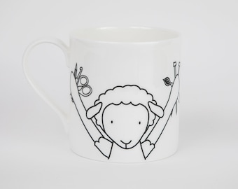 Crafty Little Ewe Mug | Crafts Mug, Gift for Crafter, Crafter Gifts, Crafting, Funny Crafter Mug, Crafter Coffee Mug, Knitting Crochet Mug
