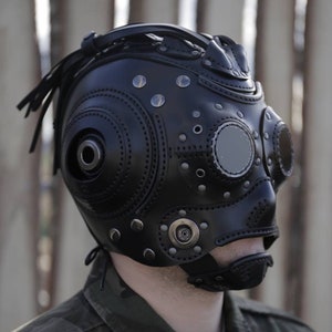 Steampunk leather  mask, Post apocalyptic Leather Mask, Dieselpunk Leather  Mask