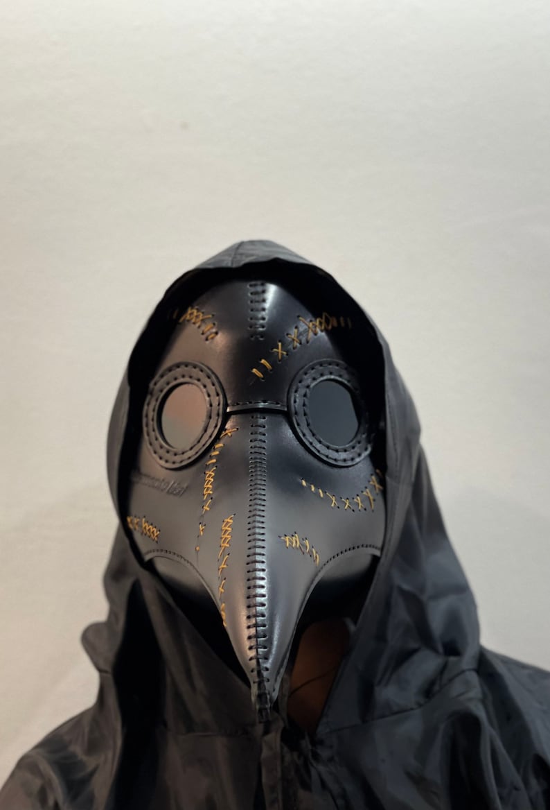 Plague Doctor Mask 'Memento Mori' Edition, Genuine leather handmade Plague Doctor mask image 7