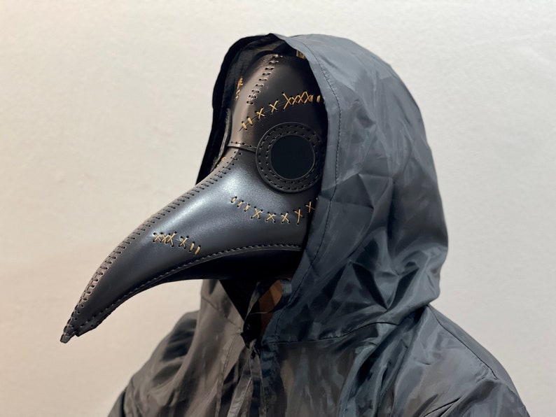 Plague Doctor Mask 'Memento Mori' Edition, Genuine leather handmade Plague Doctor mask image 3