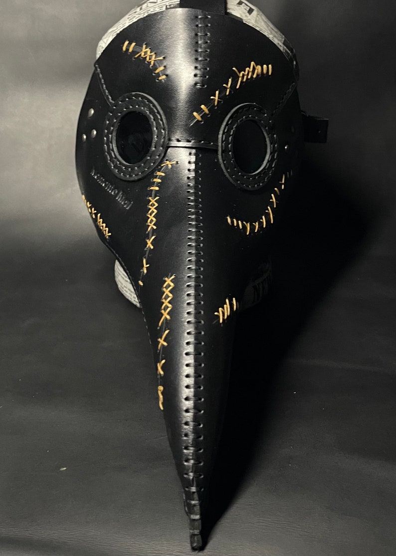 Plague Doctor Mask 'Memento Mori' Edition, Genuine leather handmade Plague Doctor mask image 5