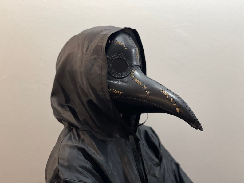 Plague Doctor Mask 'Memento Mori' Edition, Genuine leather handmade Plague Doctor mask image 2