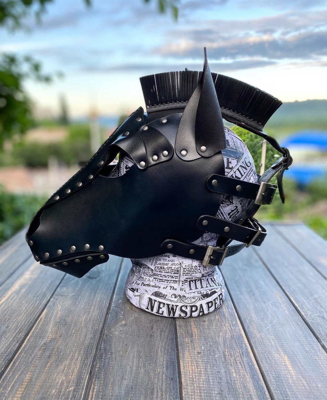 Genuine Leather Horse Mask Etsy