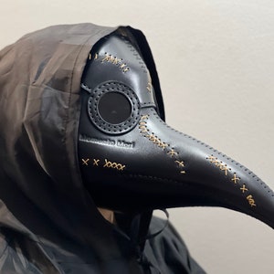 Plague Doctor Mask 'Memento Mori' Edition, Genuine leather handmade Plague Doctor mask image 8