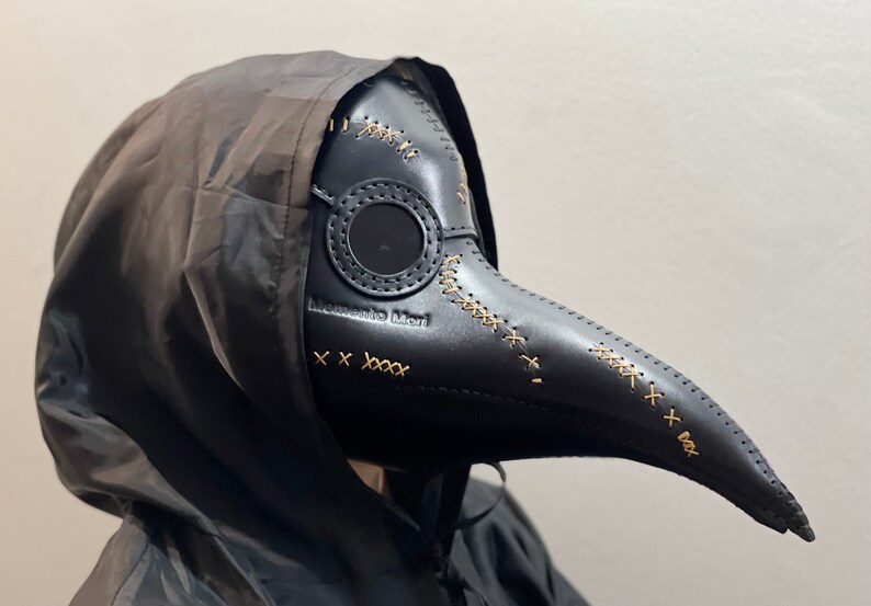 Plague Doctor Mask 'Memento Mori' Edition, Genuine leather handmade Plague Doctor mask image 8