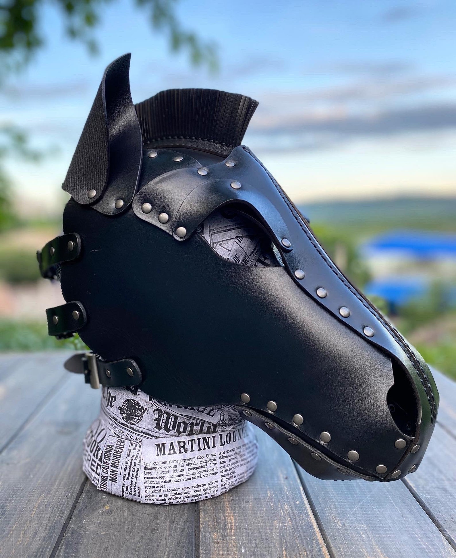 Horse Head Leather Mask Pony Play Mask Leather Pony Hood Etsy