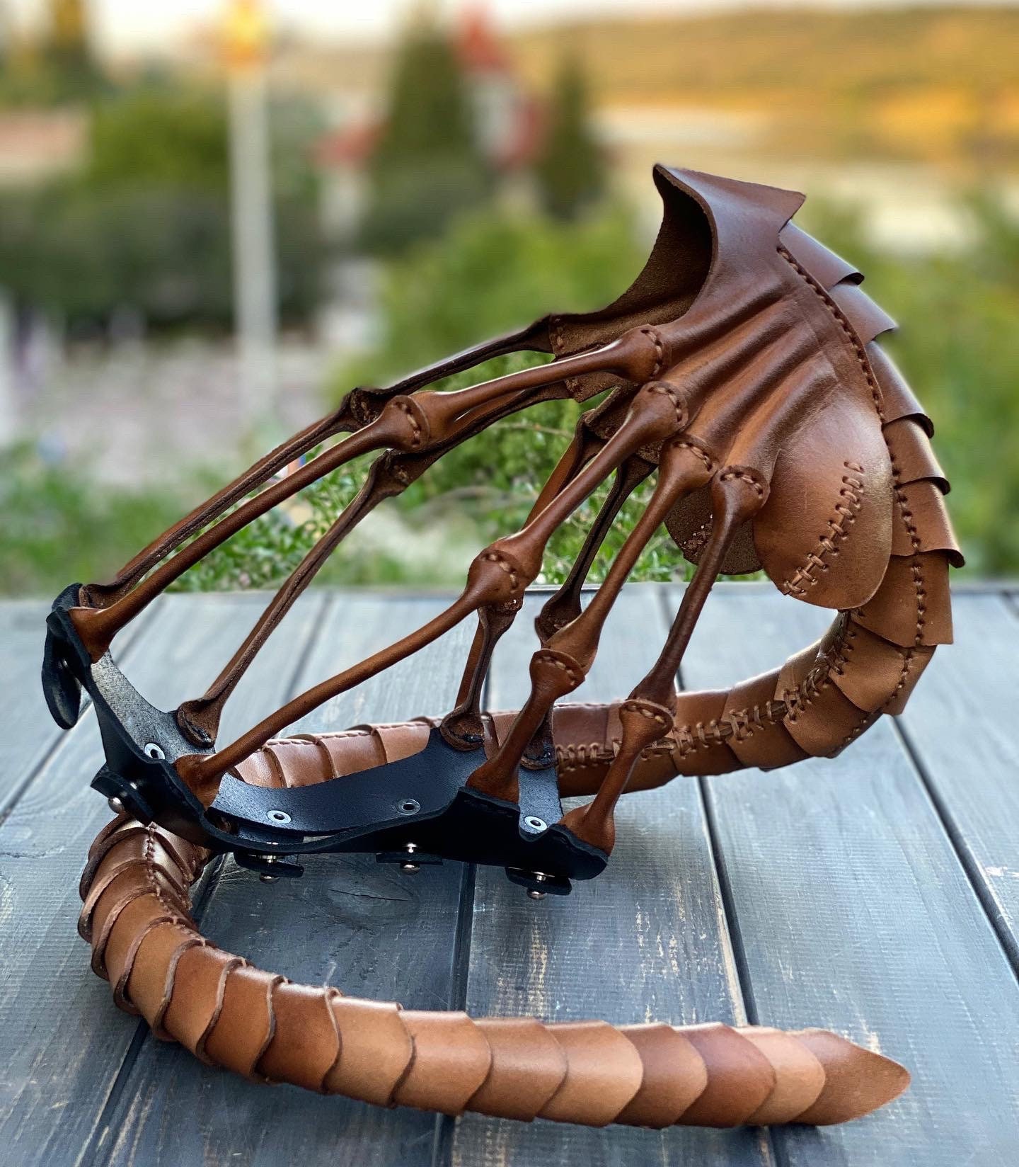 Facehugger leather mask Alien Face Hugger mask Leather Mask Etsy