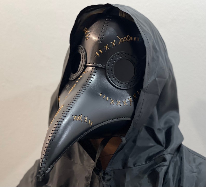 Plague Doctor Mask 'Memento Mori' Edition, Genuine leather handmade Plague Doctor mask image 10