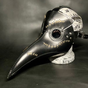 Plague Doctor Mask 'Memento Mori' Edition, Genuine leather handmade Plague Doctor mask image 6