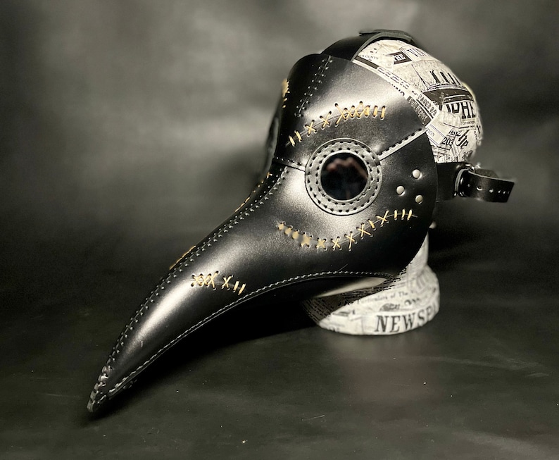 Plague Doctor Mask 'Memento Mori' Edition, Genuine leather handmade Plague Doctor mask image 6