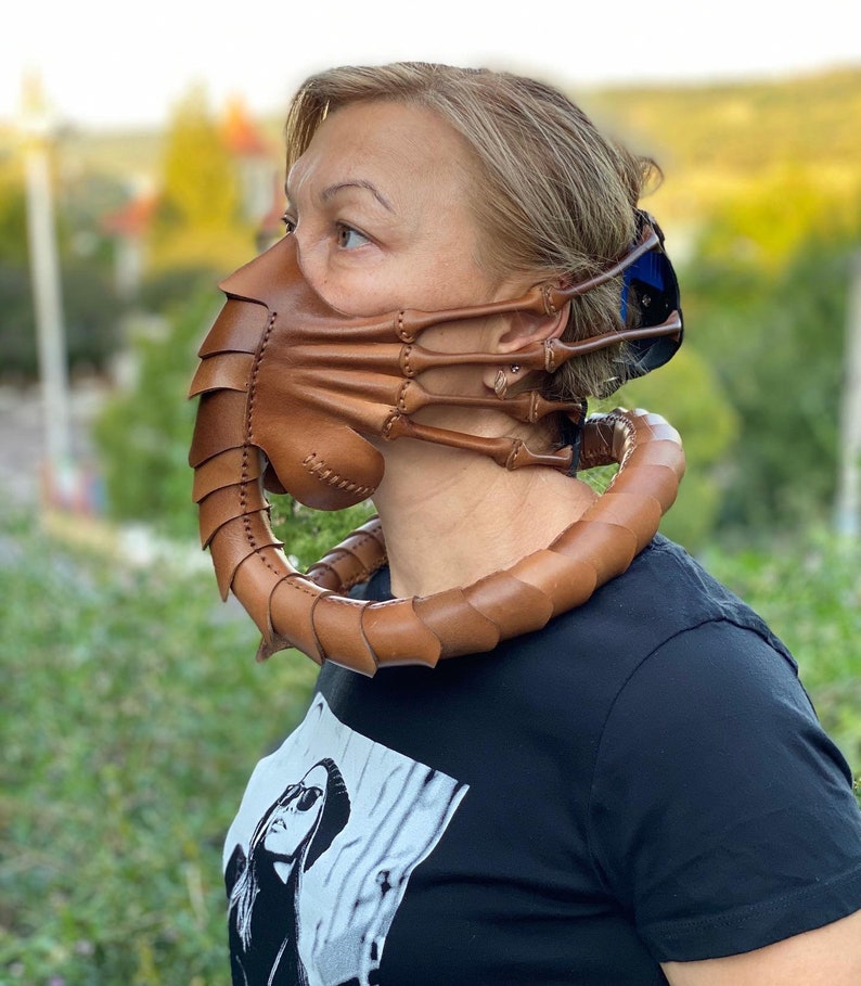 Facehugger Leather Mask Alien Face Hugger Mask Leather Mask - Etsy UK