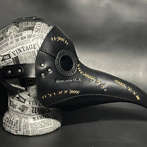 Plague Doctor Mask 'Memento Mori' Edition, Genuine leather handmade Plague Doctor mask image 1