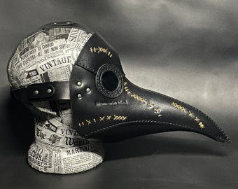 Plague Doctor Mask - 'Memento Mori' Edition, Genuine leather handmade Plague Doctor mask