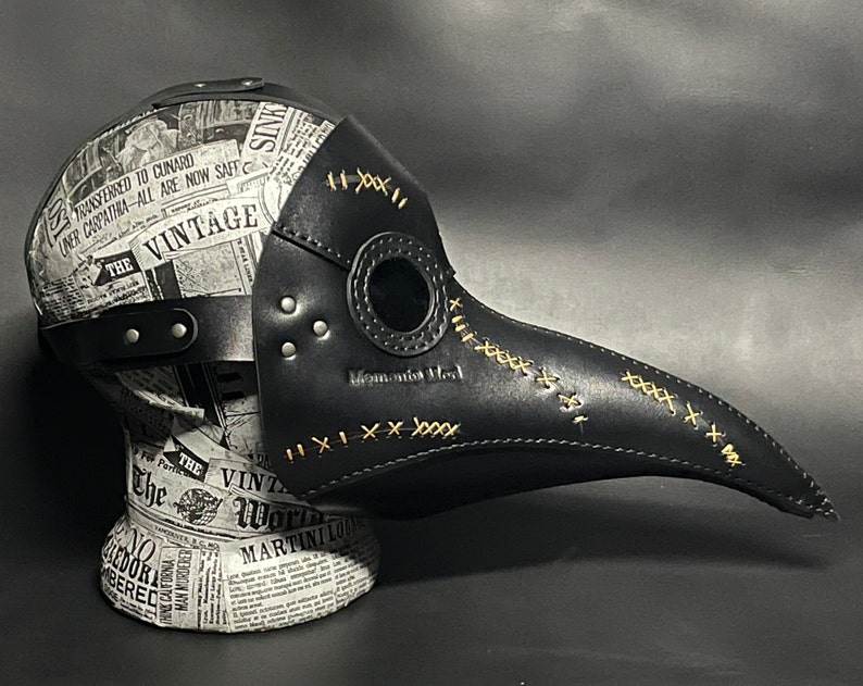 Plague Doctor Mask 'Memento Mori' Edition, Genuine leather handmade Plague Doctor mask image 1