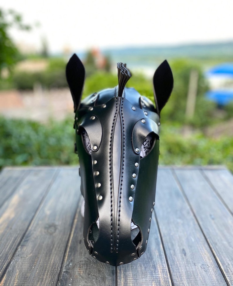 Horse Head Leather Mask Pony Play Mask Leather Pony Hood Etsy UK