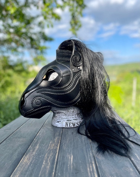 Horse Head Leather Mask Handmade Cosplay Leather Pony Etsy