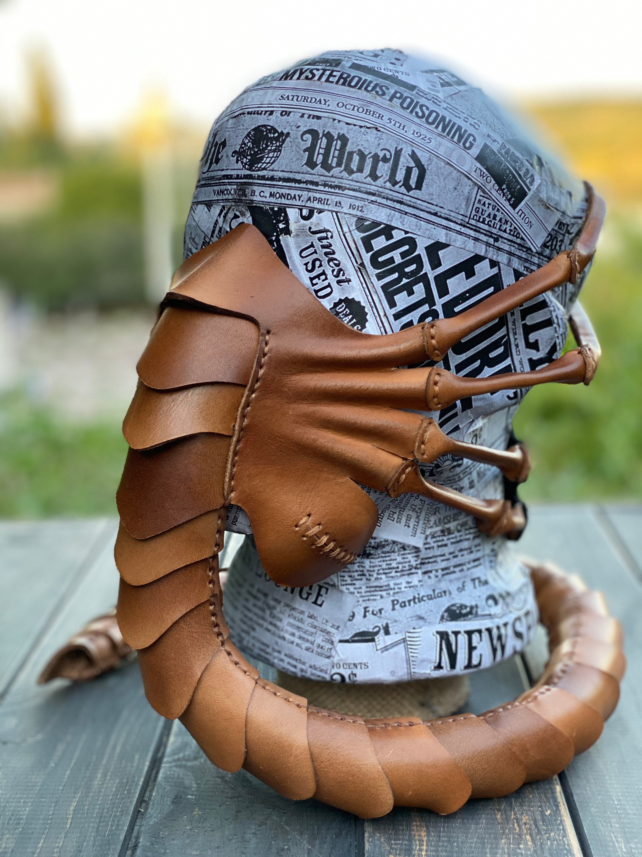 Facehugger leather mask Alien Face Hugger mask Leather Mask Etsy