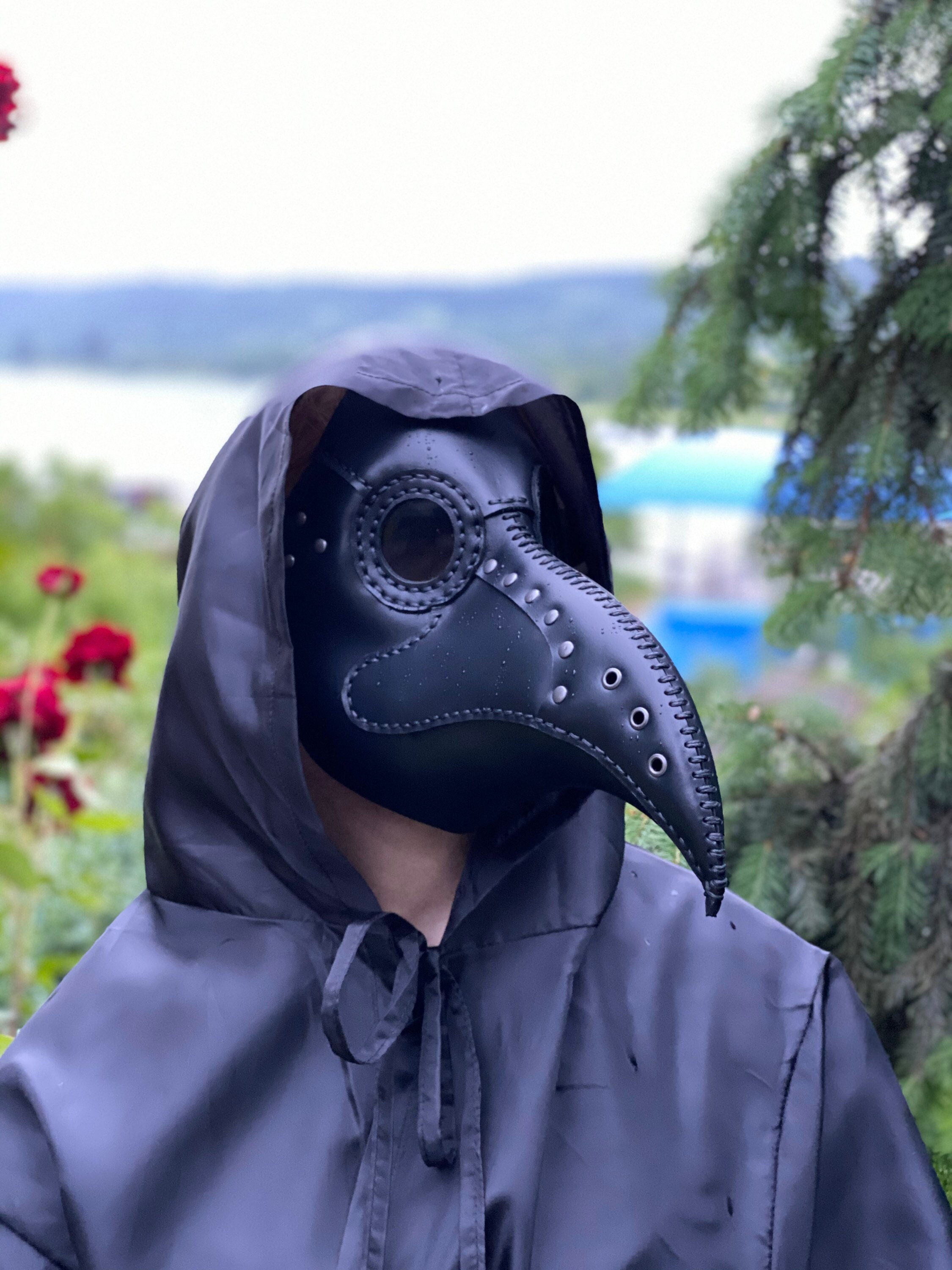 Máscara del Doctor de la Peste Máscara de Cuero Negro Máscara de Pájaro del  Doctor de