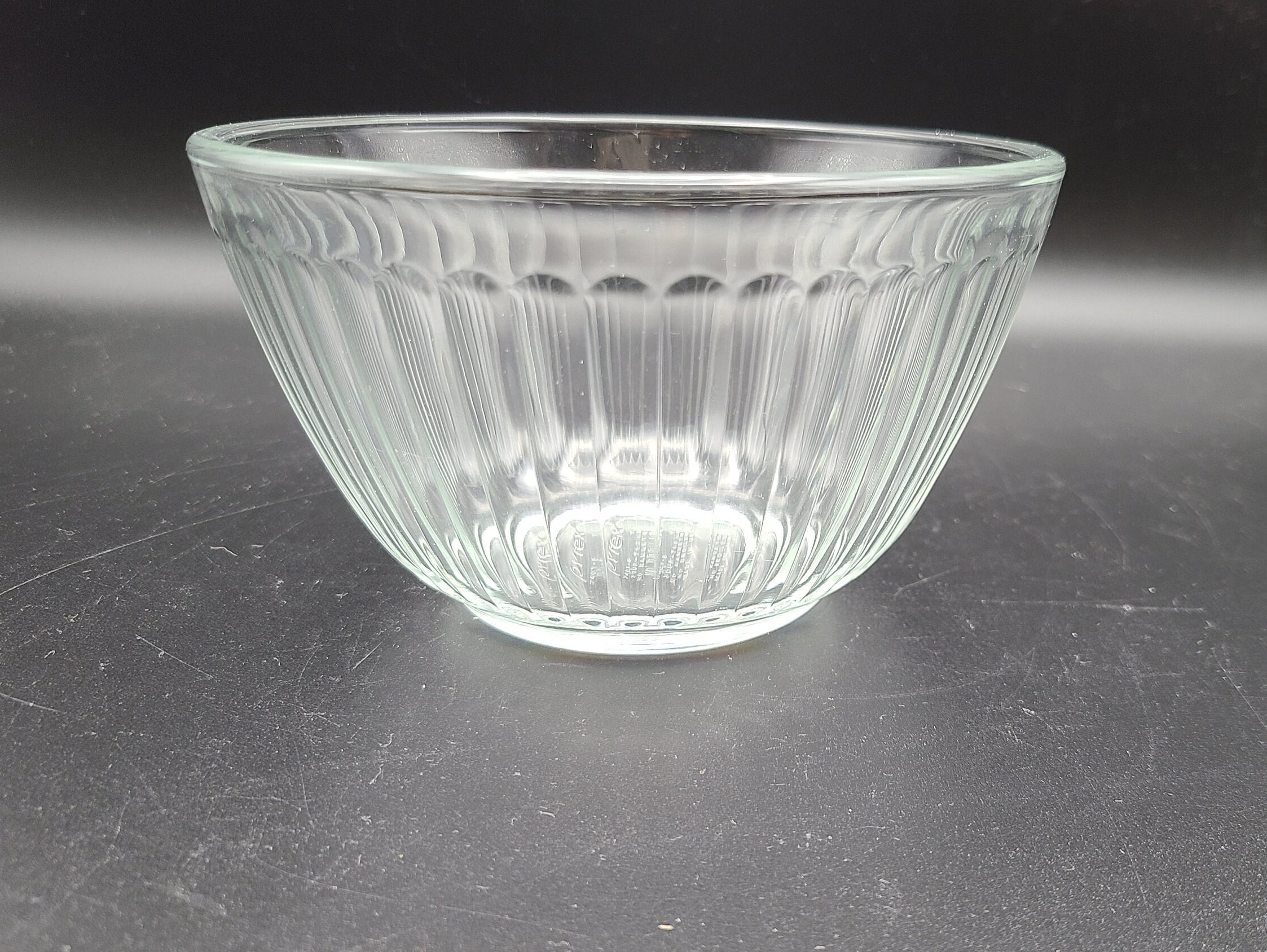 Pyrex 3 Cup Clear Ribbed Glass 7401-S Set of 3 Bowls/ Kitchen Prep Bowls 