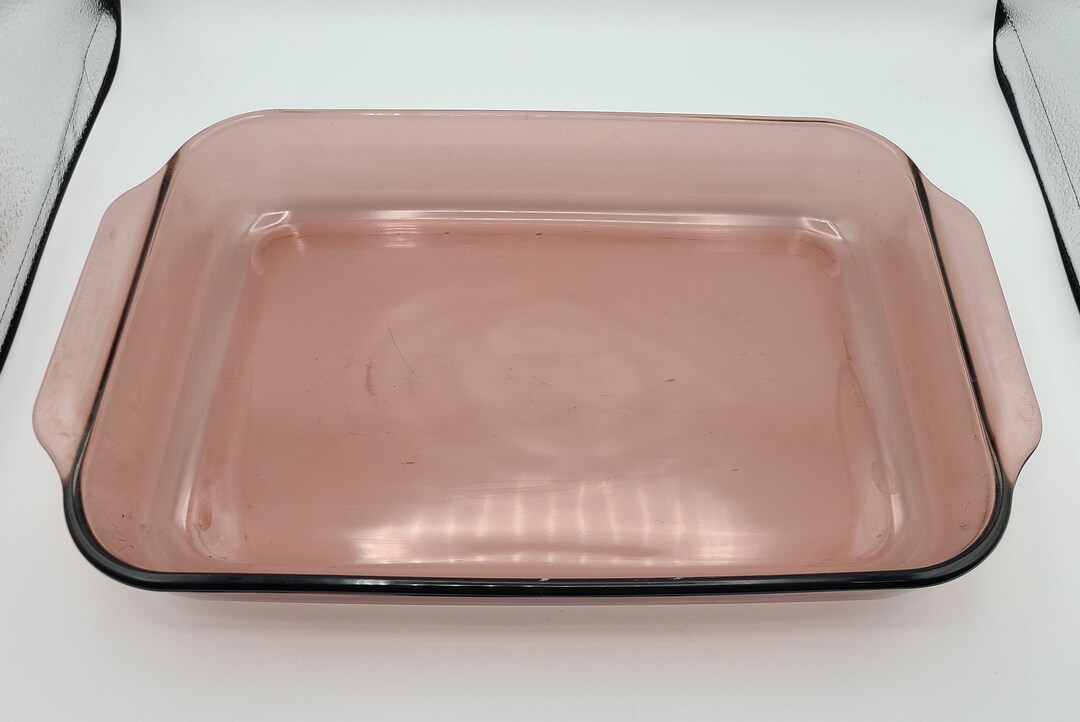 Cranberry Pyrex Rectangle Baking Roasting Pan 233-R 13x9x2 In. 3QT 3 ...
