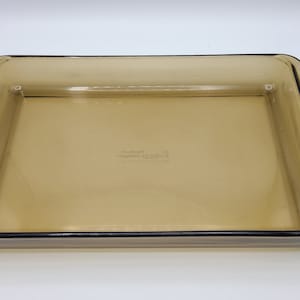 Molde para hornear Pyrex ahumado color marrón ámbar para chimenea n.° 233 de 9 x 13 pulgadas