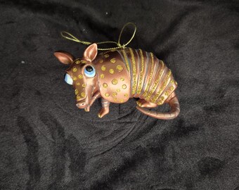 Derpy Armadillo Christmas Hanging Ornament