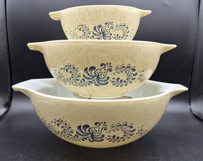 Pyrex Reproductions Choice Pyrex Blue Swirl Homestead Cinderella Bowls 441, 443, 444 - Etsy