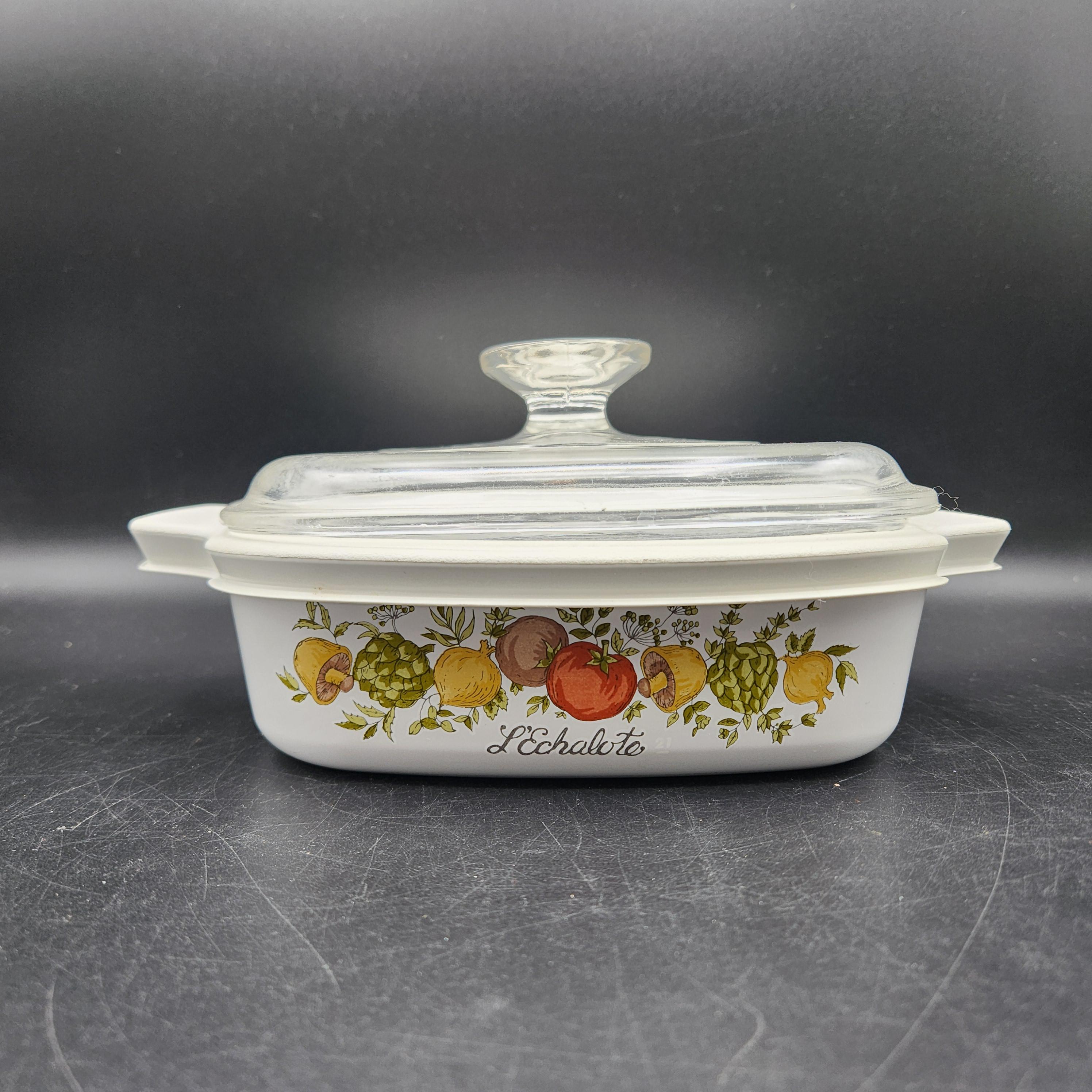 Corning Ware Spice of Life Casserole Dish With Glass and Plastic