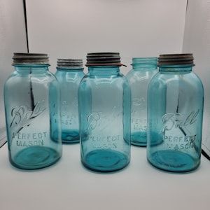 Choice Half Gallon Blue Ball Jars 1896-1933