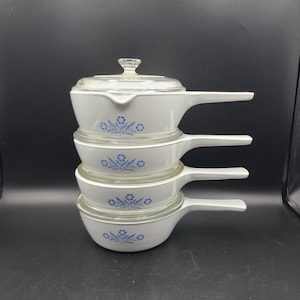 Choice Blue Cornflower Sauce Pans 1 Pint 2.5 cups